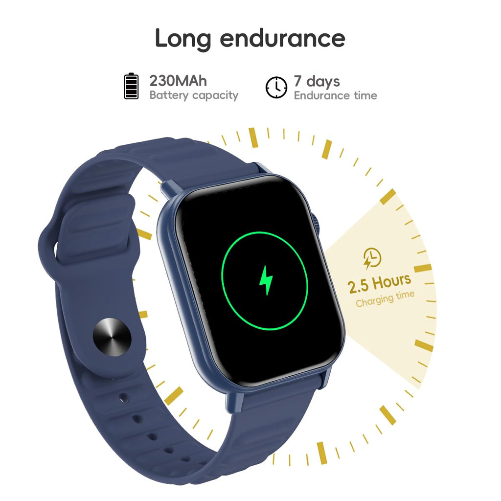 QTLLBT Smart Watch Sports Pedometer Fitness Tracker Bluetooth Call Heart Rate/Blood Oxygen/Sleep Monitor, 100 Sports Modes Waterproof For iOS Android Men's Women's Smart Watch (Blue)